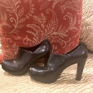 Black Franco Sarto platform booties.